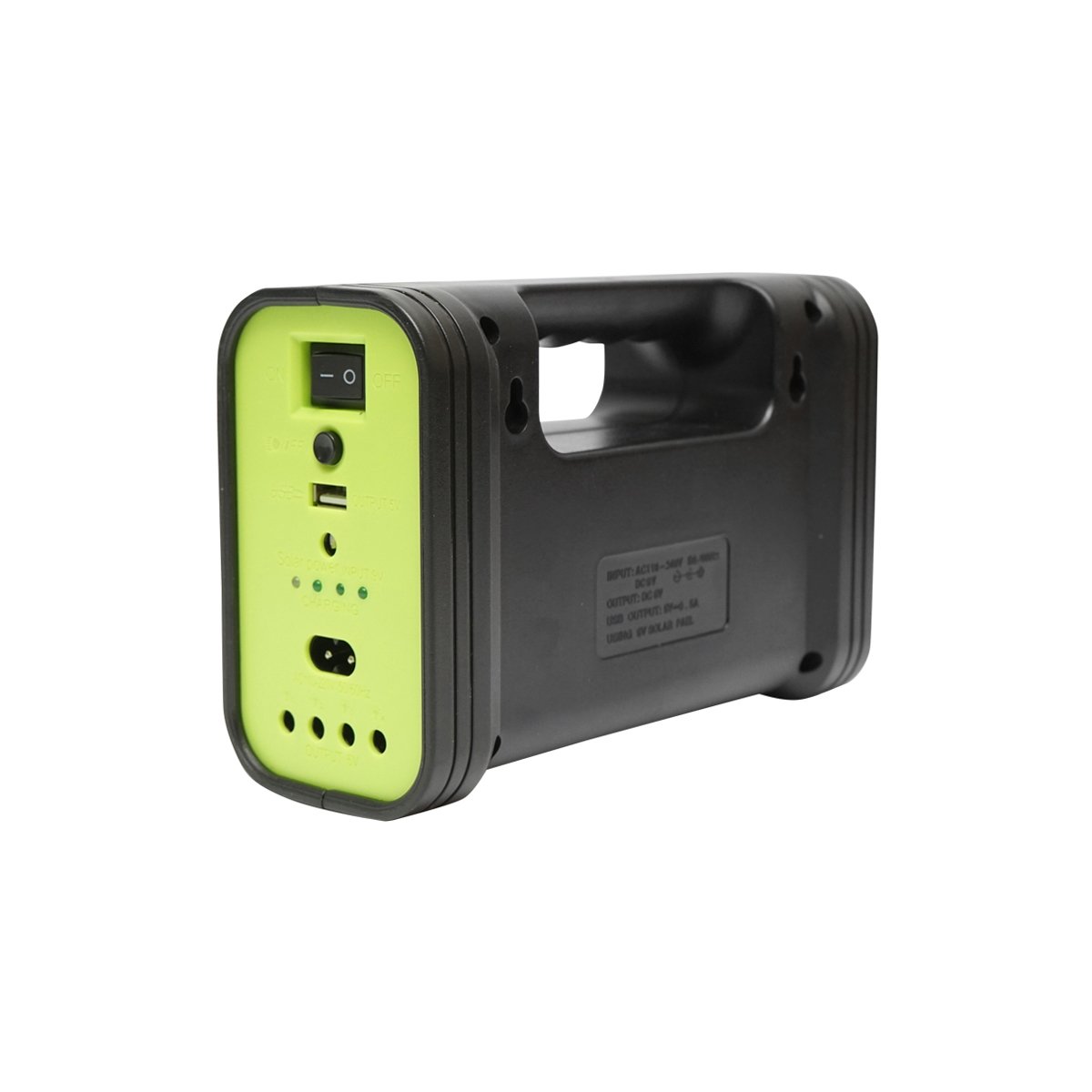 Kit iluminat portabil LED cu 3 becuri/proiector, panou solar si baterie 6V, 4.5Ah pentru pescuit camping GD-12